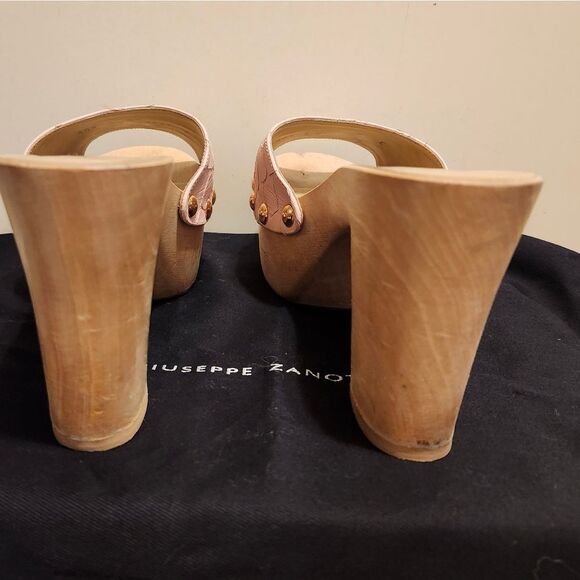 Giuseppe Zanotti Pink Croc-Embossed Leather Open Toe Clogs Sz.9/39 Ret.$595 - Picture 8 of 12